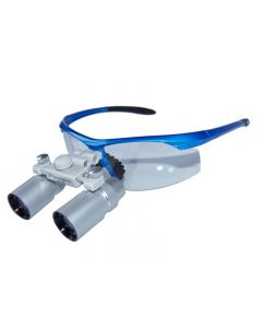 ErgonoptiX Comfort surgical Loupes - Slim Prism - 4X - Blue Flex safety frame