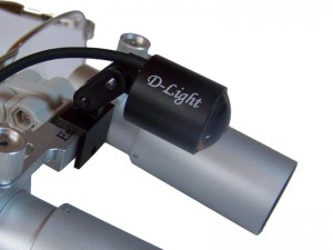 ErgonoptiX-D-Light-micro -LED surgical headlamp with prismatic-loupes-mount
